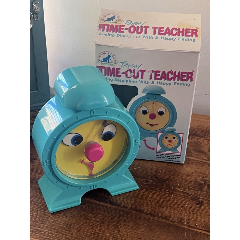 Vintage 1996 Nursery Needs Tommy The Time Out Teacher Clock Timer Box